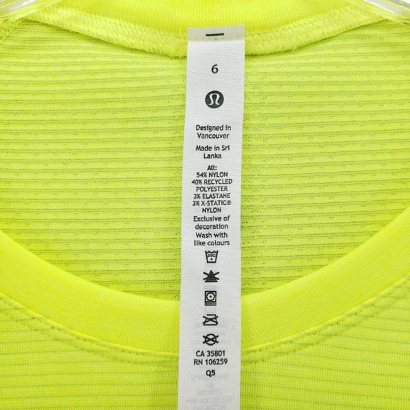 NWT LULULEMON Swiftly Tech Long Sleeve Shirt 2.0 Race HIYE Highlight Yellow Sz 6 - Picture 7 of 7